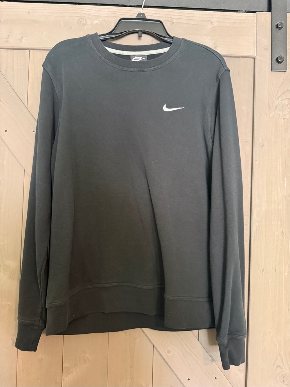 Nike Black Crewneck with White Swoosh Logo